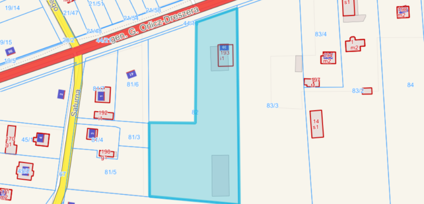 Działka inwestycyjna w Kozerkach