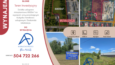 Działka usługowa do wynajęcia w Błoniu